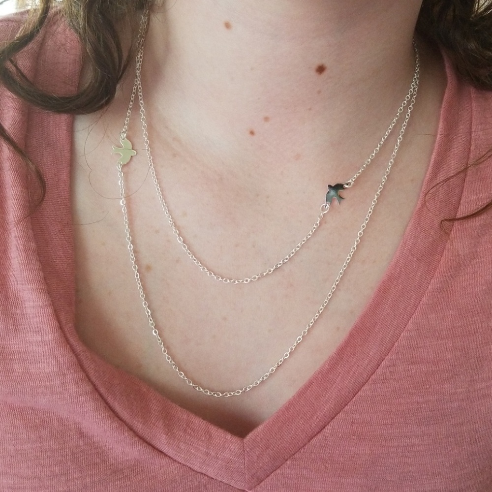 Silver dove necklace